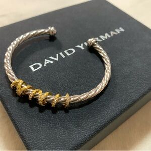 David Yurman Silver Bracelet with Gold Accents